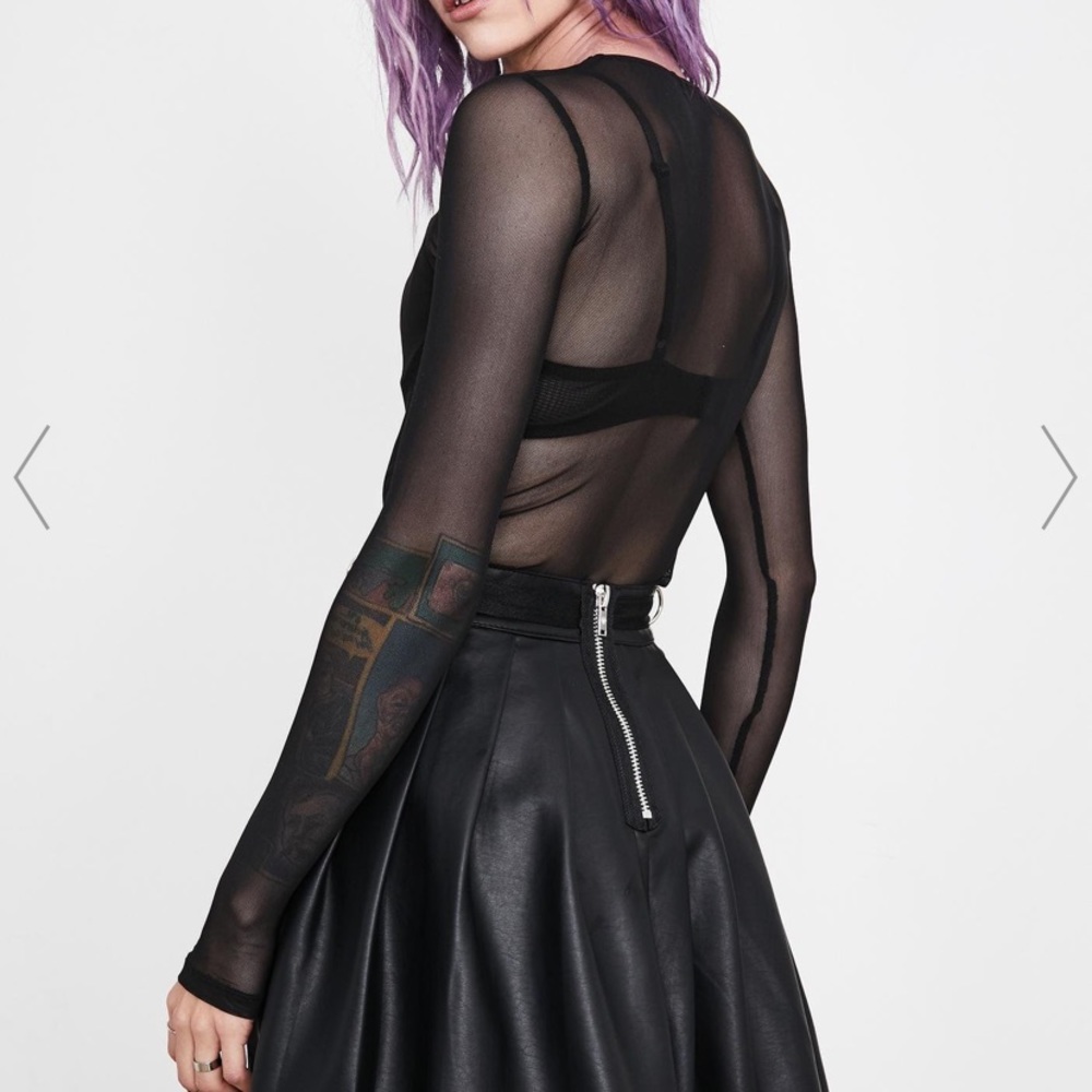 Dolls kill black pleated mini skirt